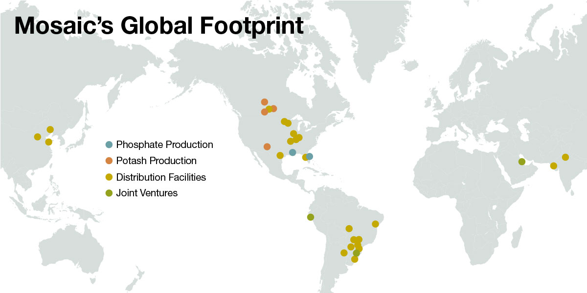 Mosaic Global Footprint map