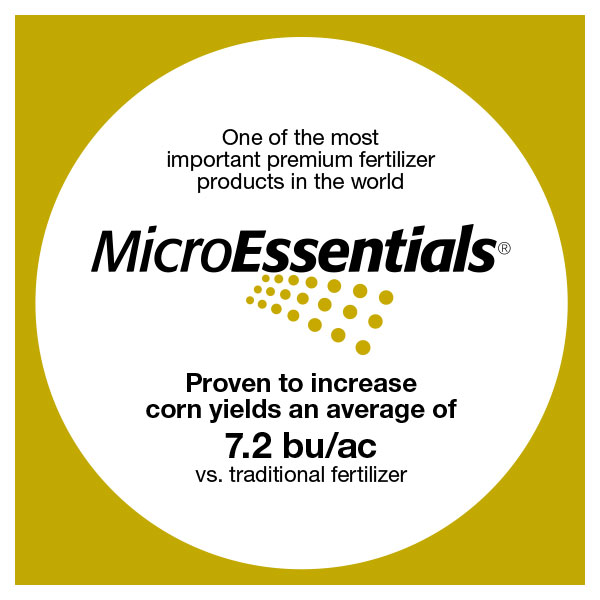 MicroEssentials proven to increase corn yields average of 7.2 bu/ac
